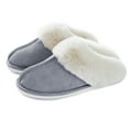 thumbnail image 1 of Women's Slipper Memory Foam Fluffy Soft Warm Slip On House Slippers,Anti-Skid Cozy Plush for Indoor Outdoor, 1 of 7