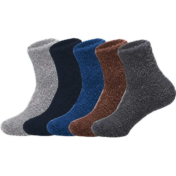 Women's Slipper Socks, Audhol Women's 5 Pairs Fuzzy Socks Fleece Home Floor Comfortable Warm Sleeping Winter Socks Fleece Socks A, One Size