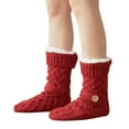 thumbnail image 1 of Women's Slipper Socks with Grips Non Slip Soft Cozy Fuzzy Fleece Lined Cable Knit Socks for Cold Winter, 1 of 7