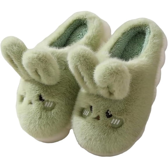Women's Slippers Cute Rabbit Warm Plush Slippers Comfortable Indoor Anti slip Home Thick Sole Winter Soft Cotton Slippers