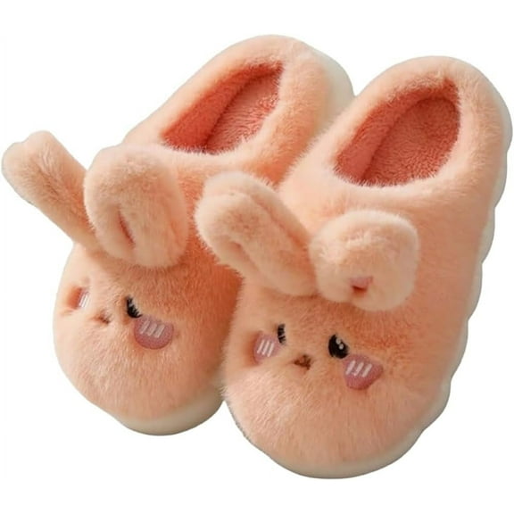 Women's Slippers Cute Rabbit Warm Plush Slippers Comfortable Indoor Anti slip Home Thick Sole Winter Soft Cotton Slippers