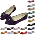 thumbnail image 1 of Women's Slippers Flat Heel Closed Toe Slip-on Loafer Slippers Winter Casual Vintage Indoor Outdoor Flat Bowknot Shoes for Women, 1 of 7