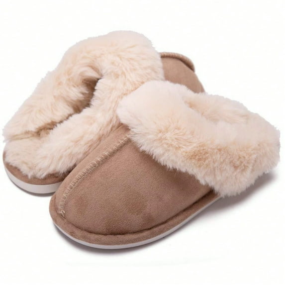 Women's Slippers Fluffy Cozy Fashion Slippers Warm Soft House Slippers Brown Winter Shoes For Women
