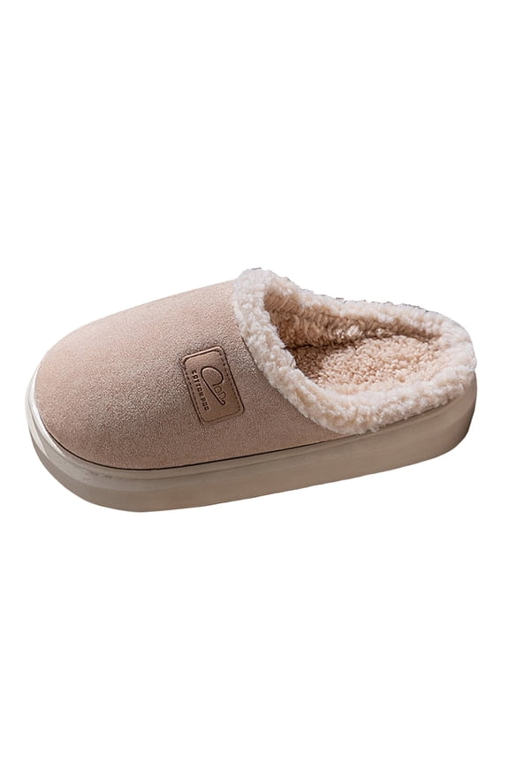 Women's Slippers Fuzzy Cozy Platform Mini Boots Indoor Outdoor Slides Mules Fleece Lined Winter Warm Suede Clogs