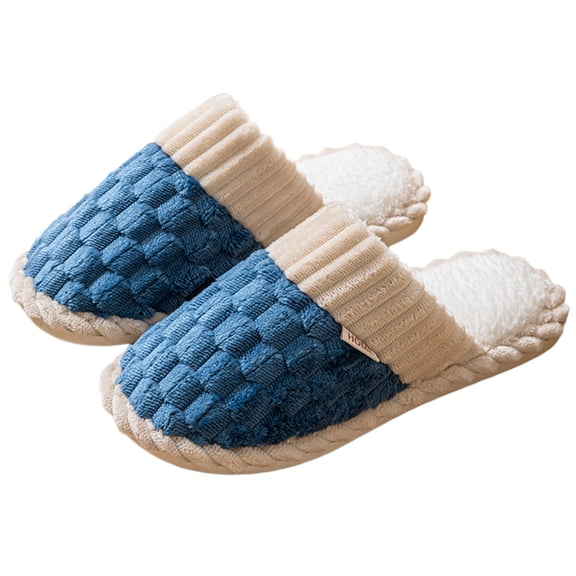 Women's Slippers Fuzzy Slippers Ladies Fashion Winter Warm Solid Color Headed Flat Bottom Slippers