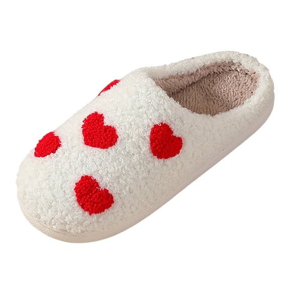 Women's Slippers House Shoes Couple Festive Memory Foam Valentines Shoes Fuzzy Indoor And Outdoor Slip On Close Toe Home Slippers