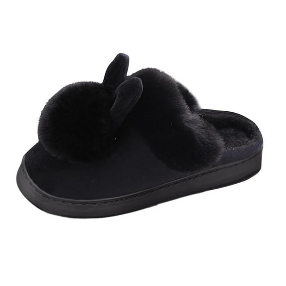 Women's Slippers Indoor Home Rabbit Comfort Shoes Furry Ears Soft Footwear Womens Slippers