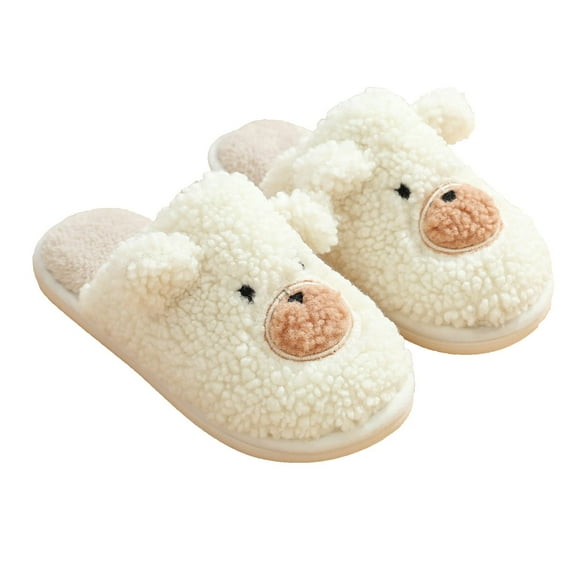 Women's Slippers Outdoor Indoor Memory Foam House Slippers Warm Plush Bedroom Anti-Slip Shoes with Cute Bear Pattern (Brown, 8, numeric_8)