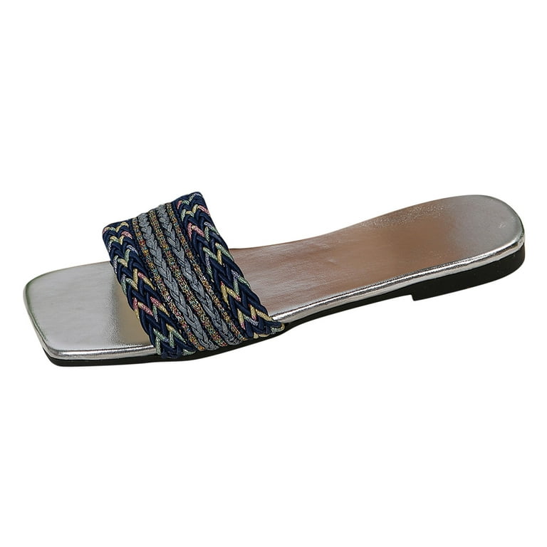 Women Shoes Fashion Flat Flip Flops Seaside Slide Flip Flops for