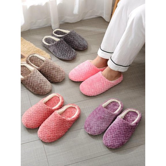 Women's Slippers Solid Color Soft Bottom Silent Slippers Indoor Cotton Slippers
