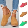 thumbnail image 1 of Women's Slippers Summer Comfort Outdoor Wedge Open Toe Slip-on Walking Sandals Beach Vacation Shoes, 1 of 10