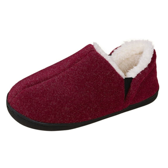 Women's Slippers Warm Memory Foam Indoor Outdoor House Shoes Winter Mini Boots Cozy Suede Flat Bottomed Rubber Sole House Slippers