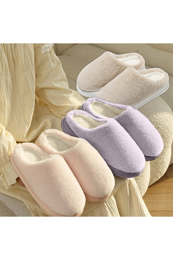 Women's Slippers Winter Shoes Women's Thermal Slippers Soft And Comfortable Furry Warm Fleece Lined Slippers With Non-slip Grippers, Women's Home Bedroom Slippers Pink qILAKOG Size 38-39