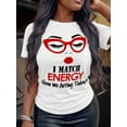 thumbnail image 1 of Women's Slogan & Figure Graphic Round Neck Short Sleeve Casual T-Shirt Graphic Tees Women Tops, 1 of 4