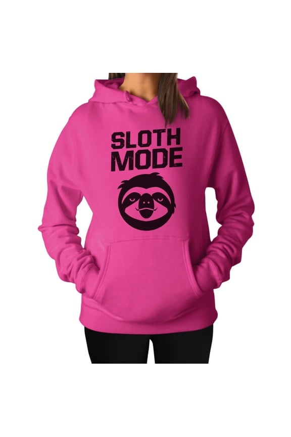 Women's Sloth Mode Hoodie Sloth Lover Hooded Top Small Pink
