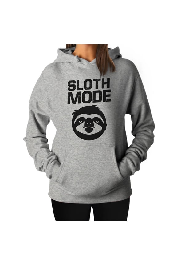 Women's Sloth Mode Hoodie Sloth Lover Hooded Top XX-Large Grey