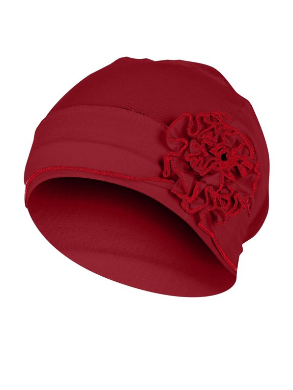 Women's Slouch Beanie Flower Design Soft Stretch Cap Head Cover Hat One Size