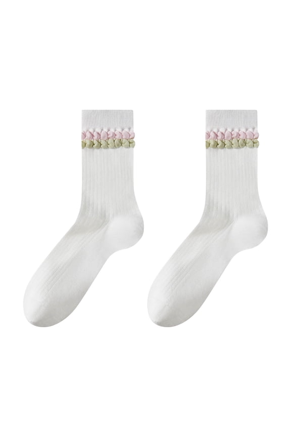 Women's Slouch Crew Socks Retro Solid Scrunch Boot Chunky Ribbed Cozy Cotton Calf Socks Cushioned Athletic Mid Calf Rib Tube 80s Retro Slouchy Sock