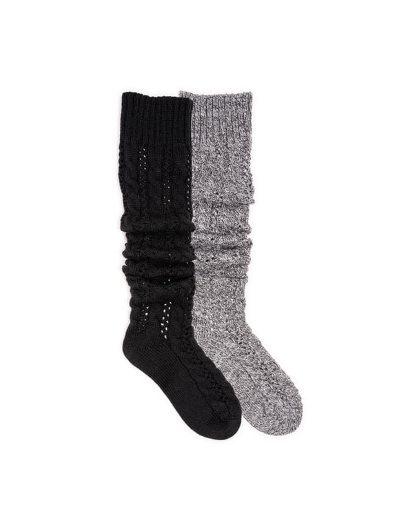 Women's Slouch Knit Cable 2 Pair Pack