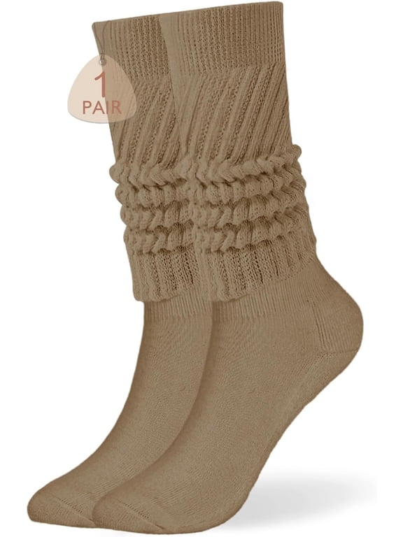 Women's Slouch Socks, Soft Extra Long Scrunch Knee High Sock Fall Winter Knit Slouchy High Boot Socks