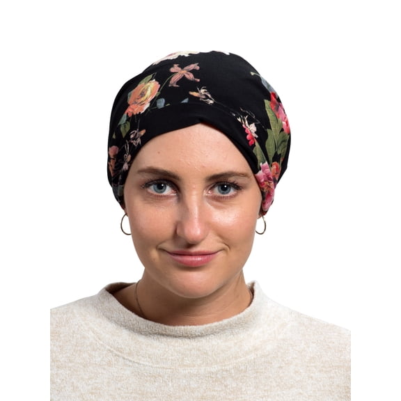 Women’s Slouchy Baggy Chemotherapy Floral Batik Prints Black