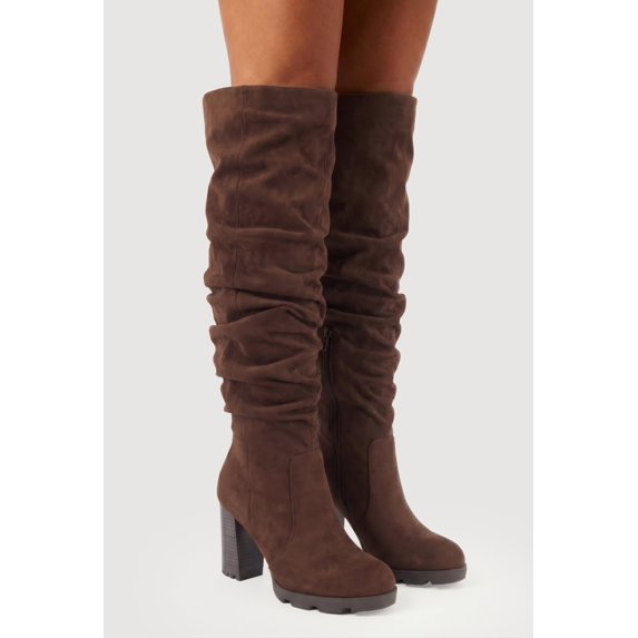 Women's Slouchy Knee High Block Heel Boots