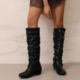 thumbnail image 1 of Women's Slouchy Knee High Boots Pull Flat Boots Side Zipper Fall Boots For Women, 1 of 9