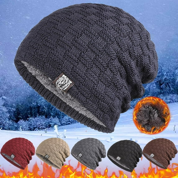 Women's Slouchy Knit Beanie with Ear Protection Handmade Soft Winter Hat