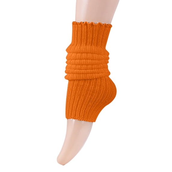Women's Slouchy Scrunch Crew Socks Elegant Ribbed Knit Stacked Mid Calf Retro Fashion Hosiery Saffron
