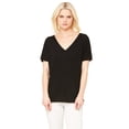 thumbnail image 1 of Women's Slouchy V-Neck Tee , 8815 , Black , Small, 1 of 1