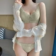 thumbnail image 1 of Women’s Small Bra Set Lace Push Up Bralette with Matching Thong Panties Comfort Fit Underwire Support, 32, Green, 1 of 3