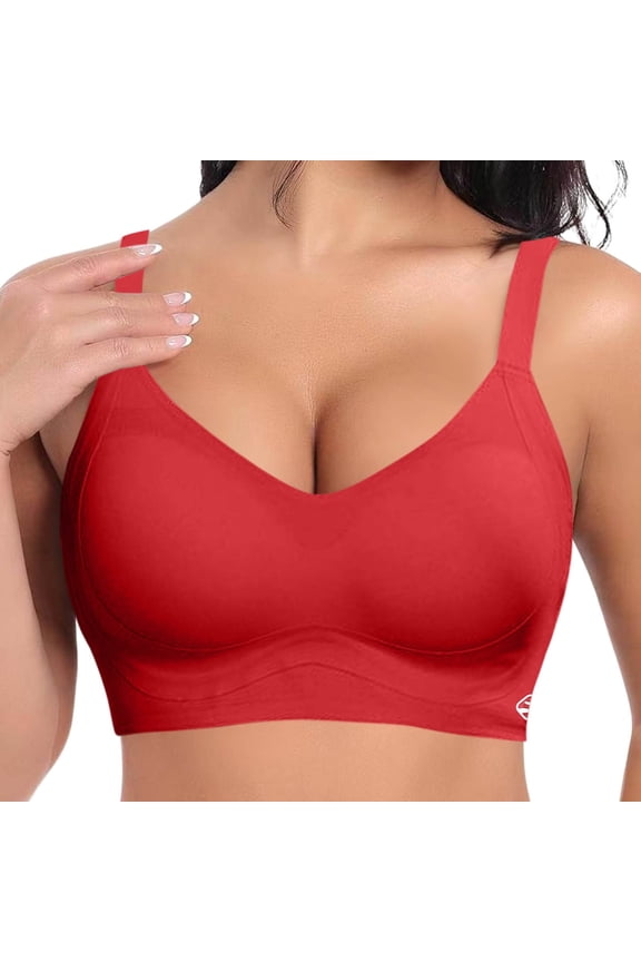 This Women's Small Bust With A Tight Fitting Sagging Seamless And Adjustable Steel Ring Bra Padded Underwire Bra Sports Bra with Non Removable Pads One Shoulder Sports Bra Set Breathable Sports Bra