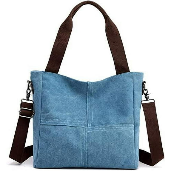 Women's Small Canvas Tote Bag Shoulder Crossbody Bags Work Purses Travel Satchel