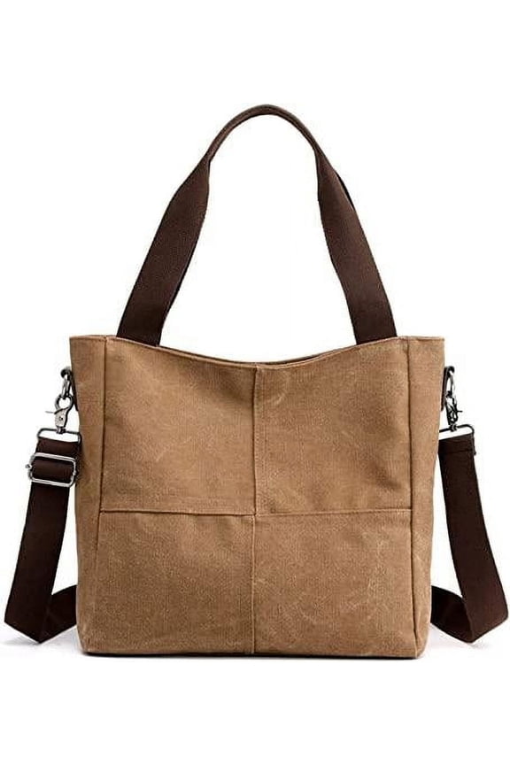 Women's Small Canvas Tote Bag Shoulder Crossbody Bags Work Purses Travel Satchel