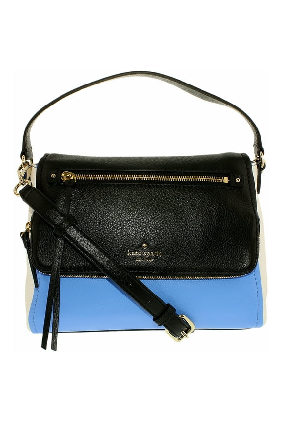 Women's Small Cobble Hill Shoulder Bag Leather Cross-Body Satchel - Alice Blue/Black/Cement