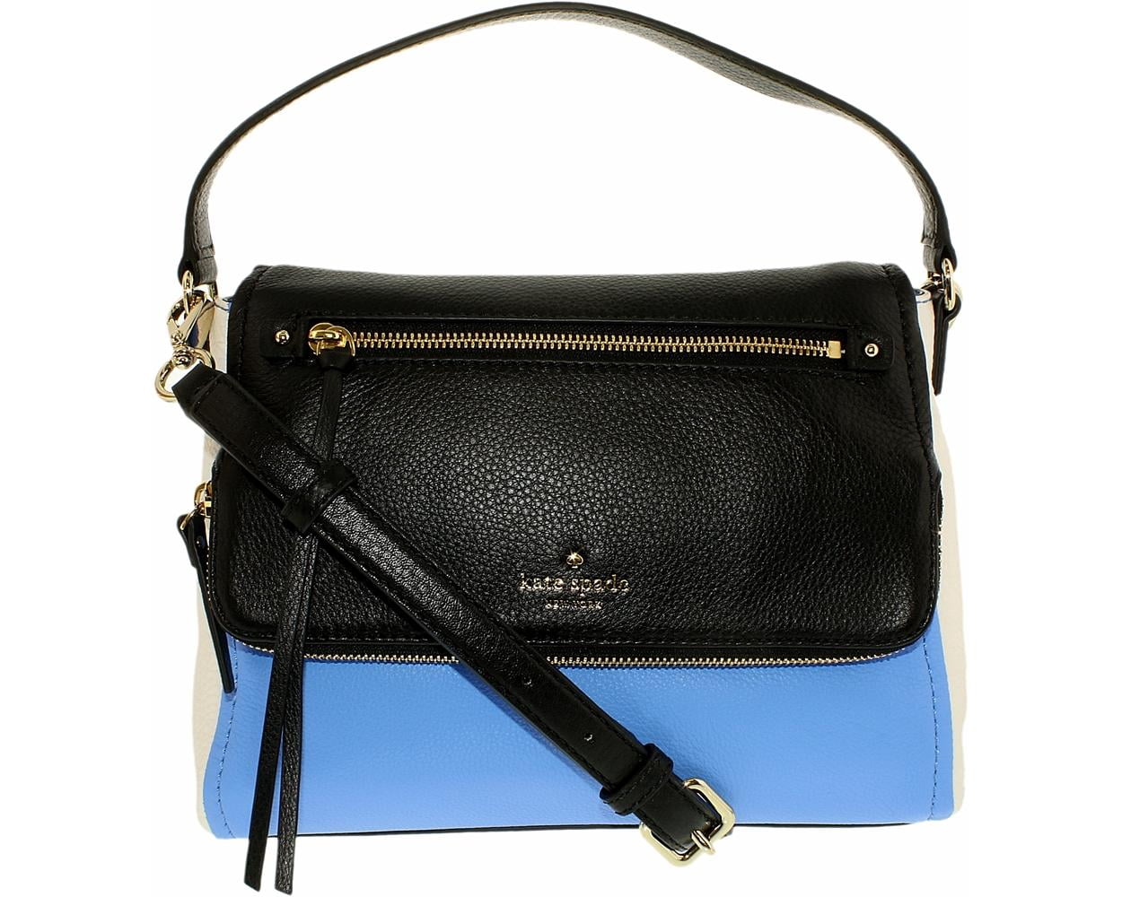 Women's Small Cobble Hill Shoulder Bag Leather Cross-Body Satchel - Alice Blue/Black/Cement