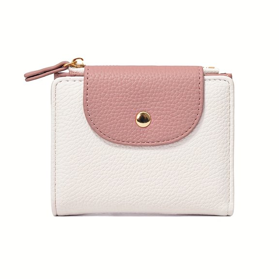 Women's Small Compact Coin Purse | Soft Faux Leather Two-Fold Mini Wallet | High Aesthetic Large Capacity Storage Bag