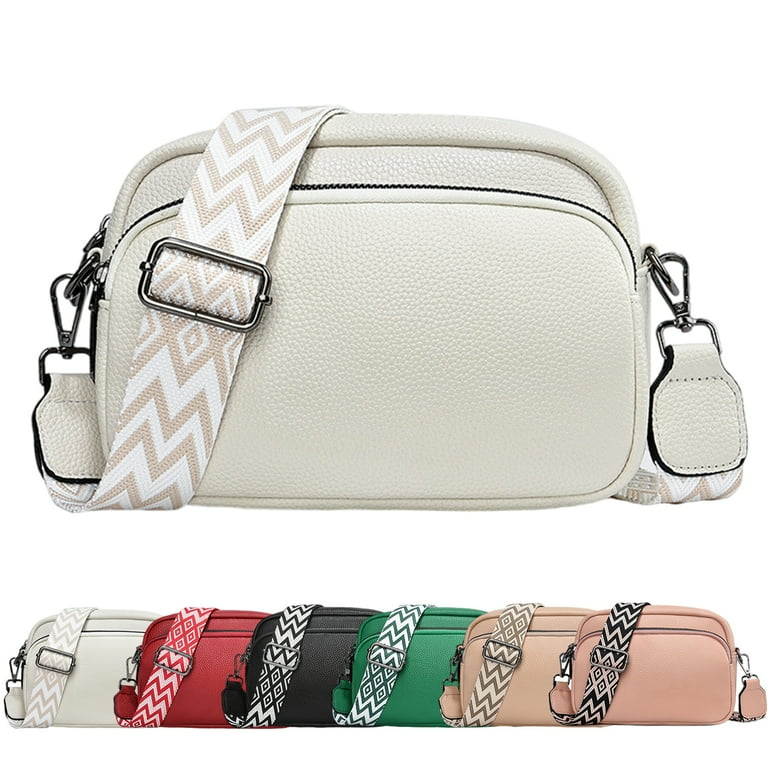Laidan Women s Small Crossbody Bag PU Leather Messenger Bag Zipper Handbag Purse Summer Travel Bag White Size 20 15 8CM