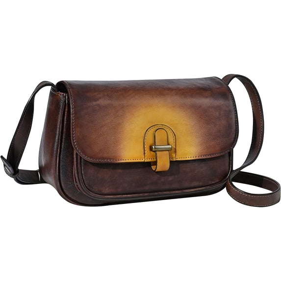 Women's Small Crossbody Shoulder Bags Genuine Leather Vintage Ethnic Style Satchel Bag Classic Purses
