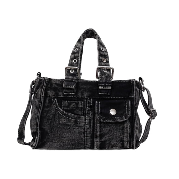 Women's Small Denim Hobo Bag – Lightweight Crossbody Purse with Top Handle, Adjustable & Detachable Strap, Multiple Pockets, Zipper Closure for Everyday Use