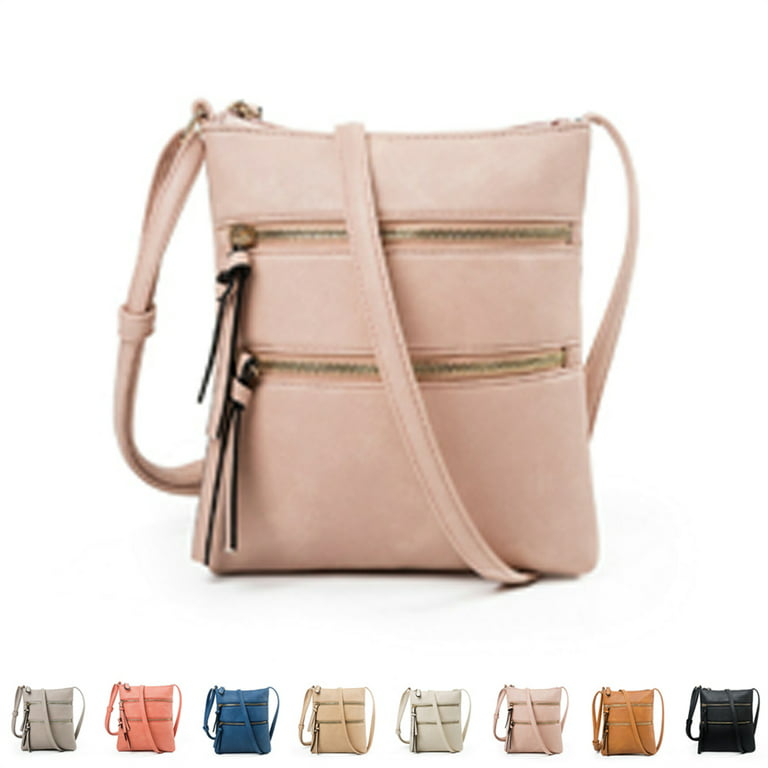 Women's Small Handbags Pu Leather Crossbody Bag Casual-Light Pink