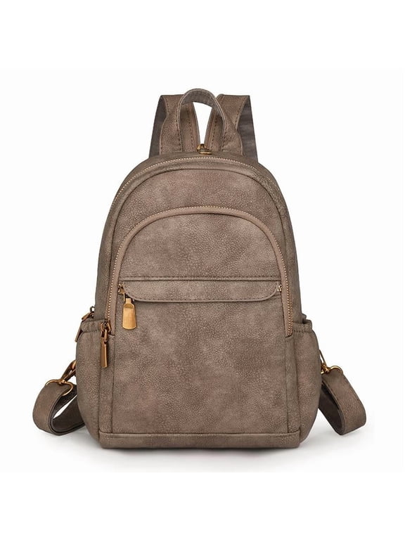 Women's Small PU Leather Backpack Purse, Convertible Sling Shoulder Bag, Fashion Multiway Ladies Bag