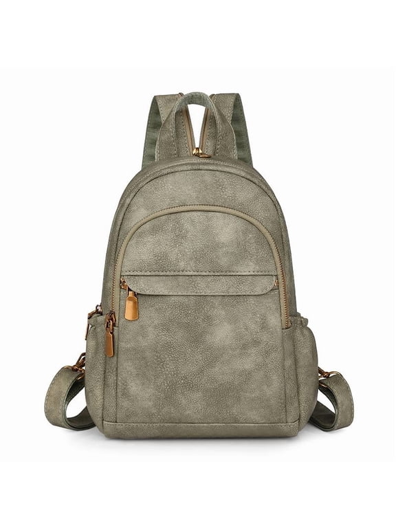 Women's Small PU Leather Backpack Purse, Convertible Sling Shoulder Bag, Fashion Multiway Ladies Bag