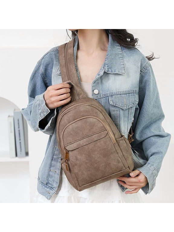Women's Small PU Leather Backpack Purse, Convertible Sling Shoulder Bag, Fashion Multiway Ladies Bag