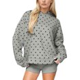thumbnail image 1 of Women's Small Polka Dot Hoodie Long Sleeve Pullover Sweatshirt with Kangaroo Pocket Fall Hoodie, 1 of 5