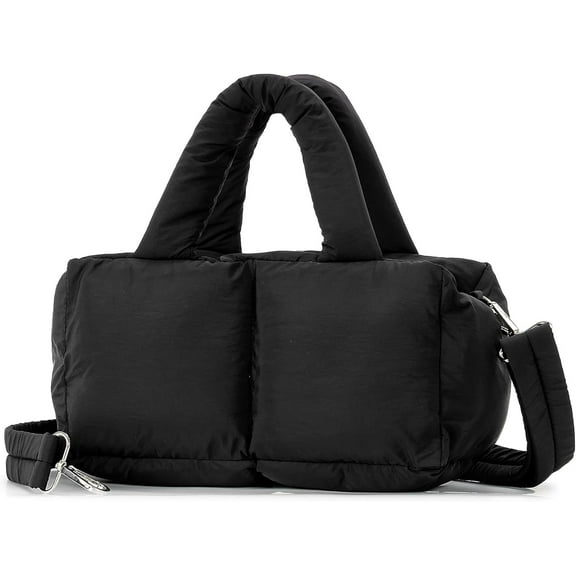 Women's Small Puffy Tote Bag Quilted Soft Puffy Crossbody Bag Crossbody Bag with Detachable Shoulder Strap