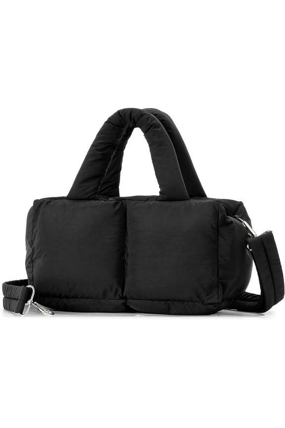 Women's Small Puffy Tote Bag Quilted Soft Puffy Crossbody Bag Crossbody Bag with Detachable Shoulder Strap