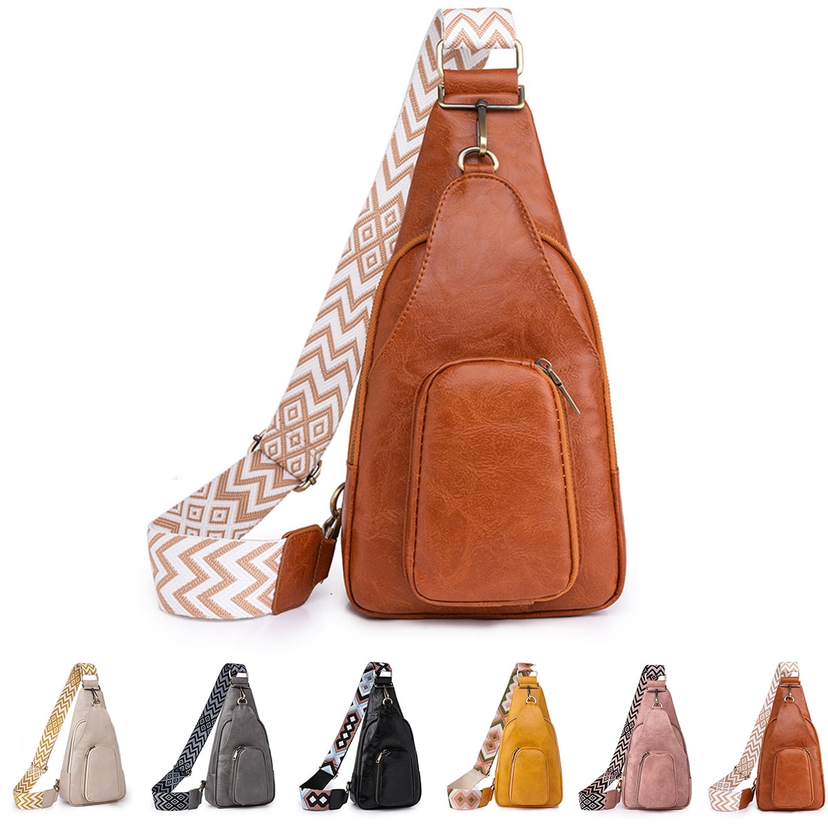 Women's Small Shoulder Bag Wide Strap Sling Bag Chest Bag Backpack Bum