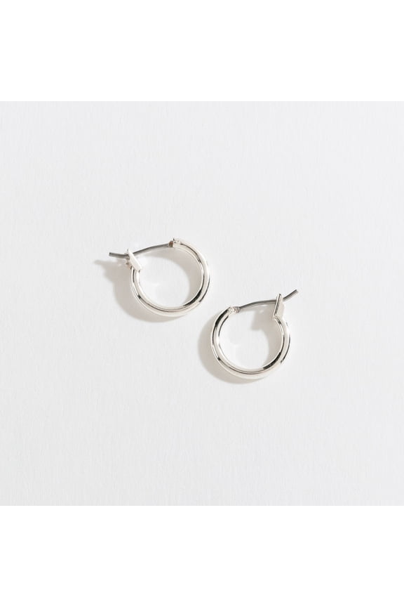 Women's Small Silver Click Hoop Ear Sense Earrings by Howard's
