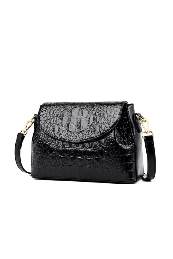 Women's Small Square Shoulder Bag – Stylish Crocodile Print Crossbody Purse, Versatile & Fashionable